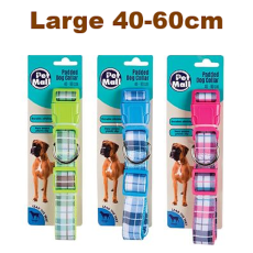 Pet dog collar tartan 40-60cm - Large